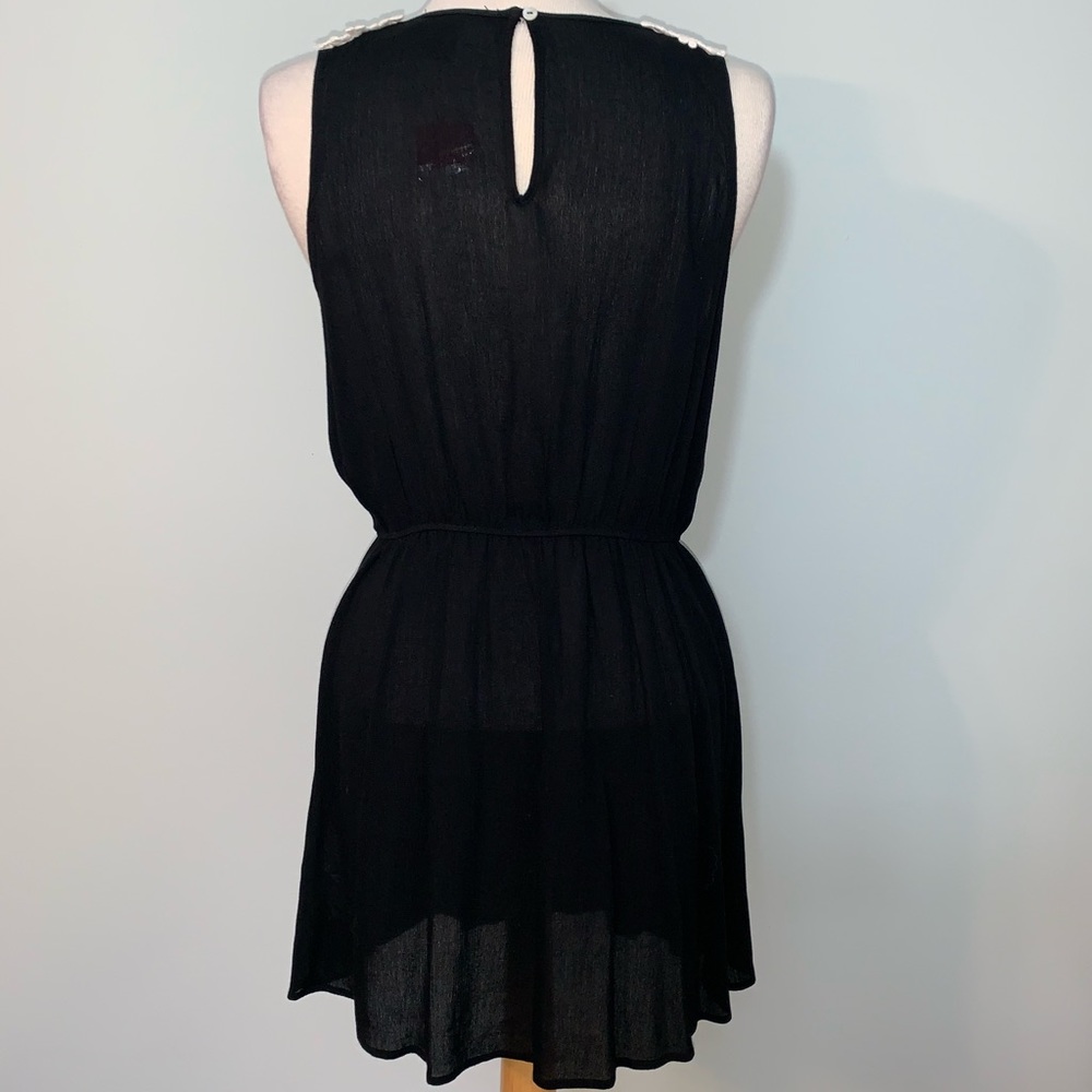 semi sheer black dress w/ crotchet detail - Picture 3 of 5